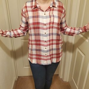 NWT Lucky Brand Bungalow Plaid Flannel Shirt